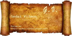 Gedai Vilmos névjegykártya