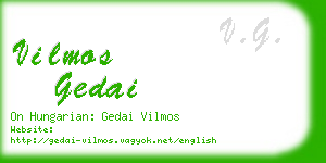 vilmos gedai business card